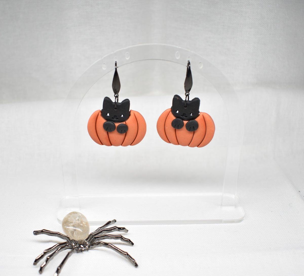 Cats in Pumpkin Earrings