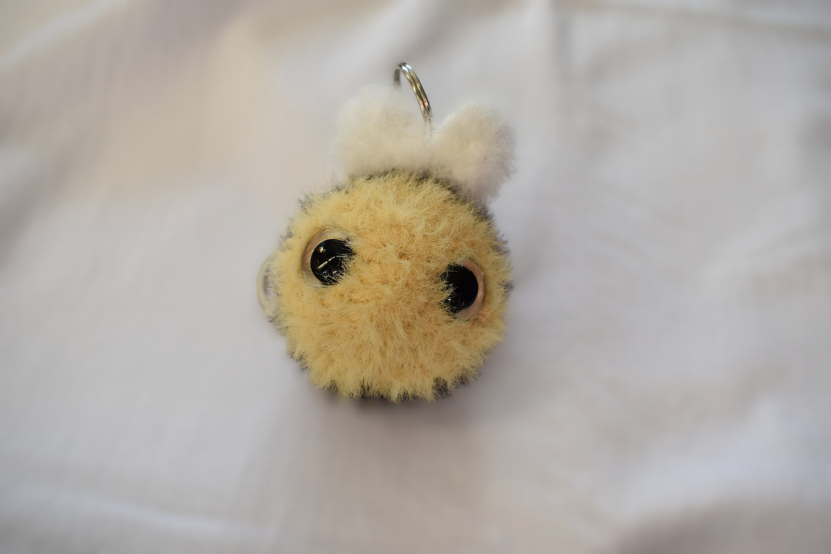 Fuzzy Bee Keyring