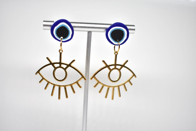Evil Eye with brass charm 