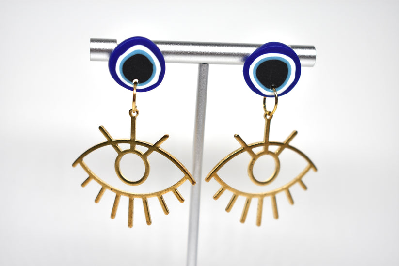 Evil Eye with brass charm 