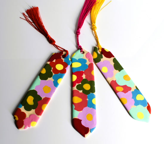 Floral Bookmarks with coloured tassel 