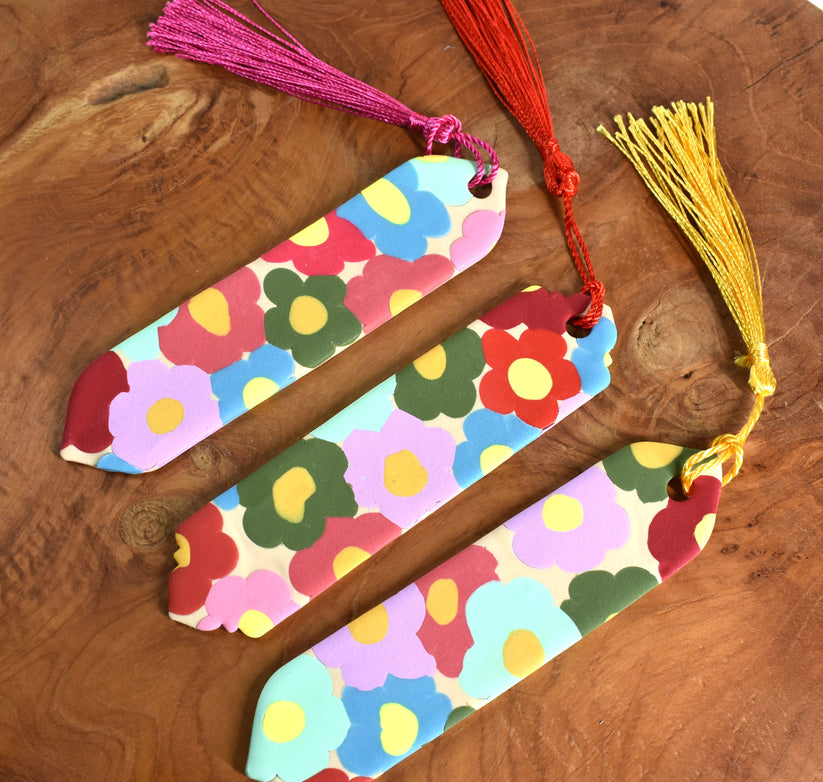 Floral Bookmarks with coloured tassel 