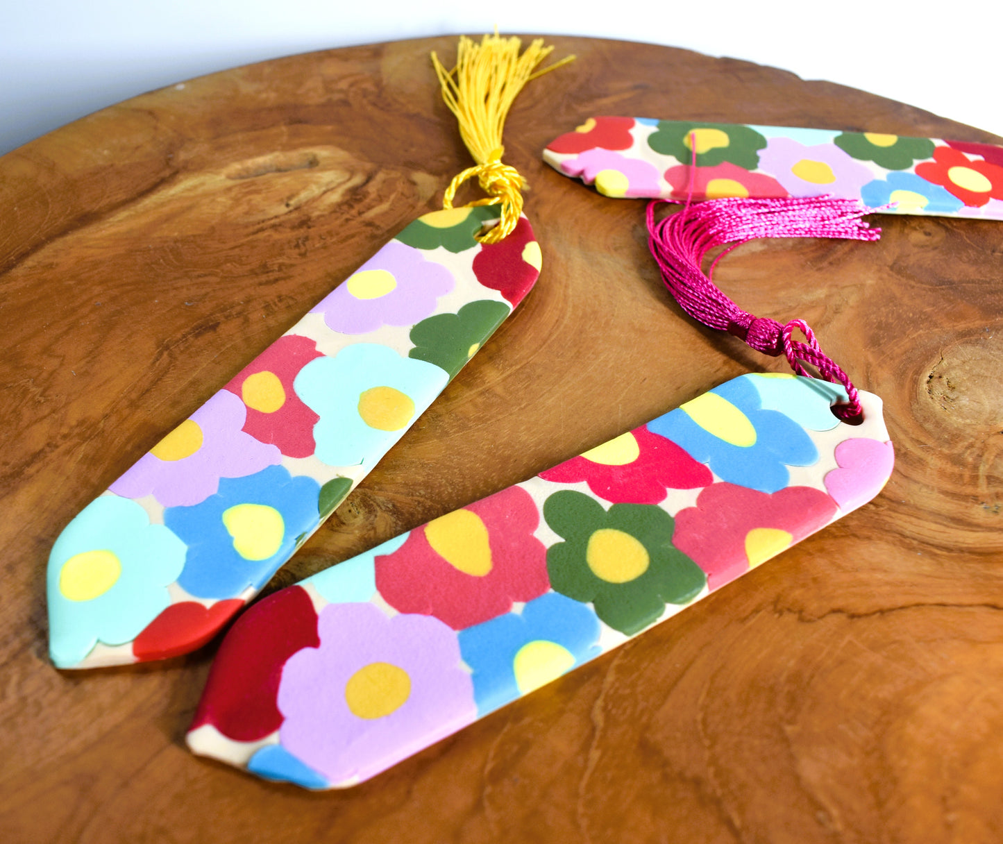 Floral Bookmarks with coloured tassel 