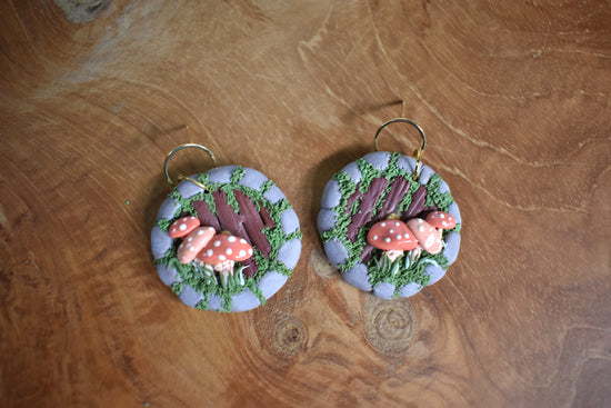 Hobbit Doors with Peach coloured mushrooms and stone surround