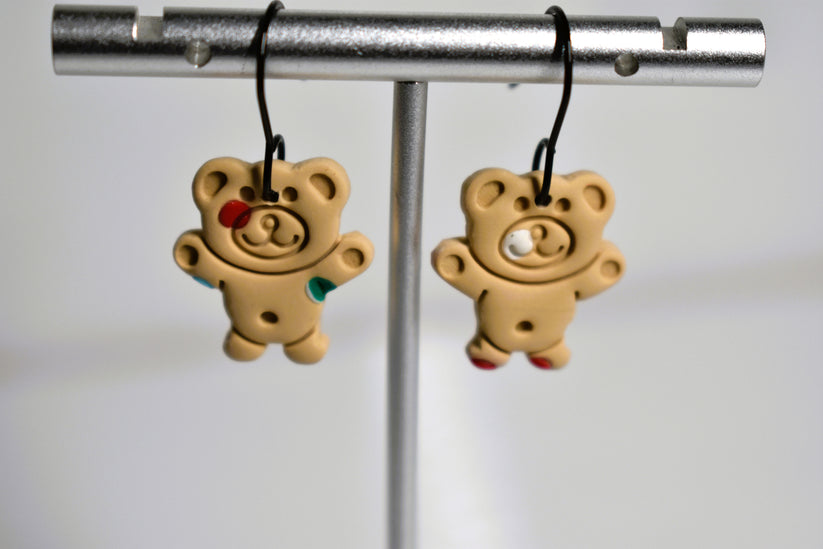 Tiny teddy earrings 
