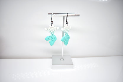 Koi Fish Dangle White/Aqua 