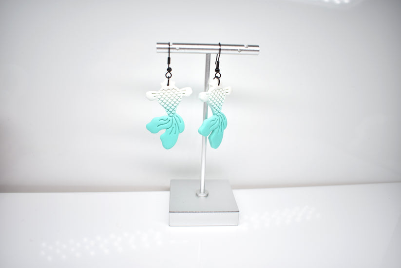 Koi Fish Dangle White/Aqua 