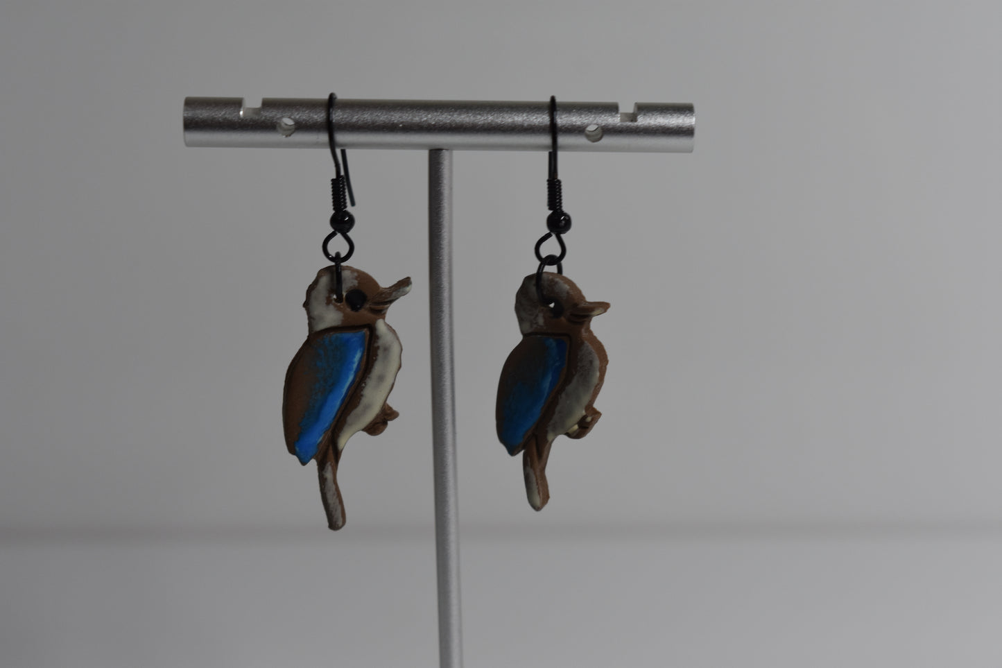 Kookaburra Dangle Earrings – Handmade Polymer Clay, Australian Bird Jewellery
