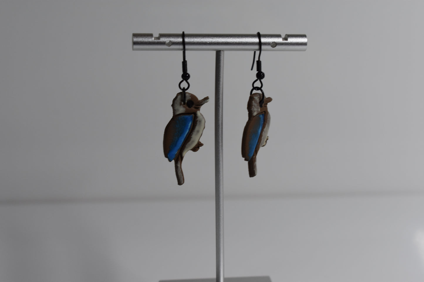 Kookaburra Dangle Earrings – Handmade Polymer Clay, Australian Bird Jewellery