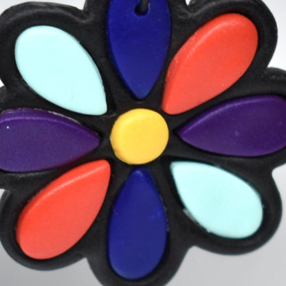 Large Retro Flowers Azure 