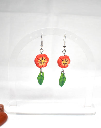 Pansy Flower Earrings