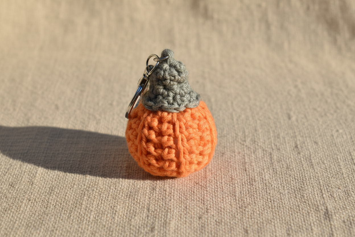 Crochet Pumpkin Key Ring