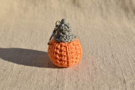 Crochet Pumpkin Key Ring