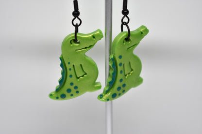 Standing Crocodile earrings 