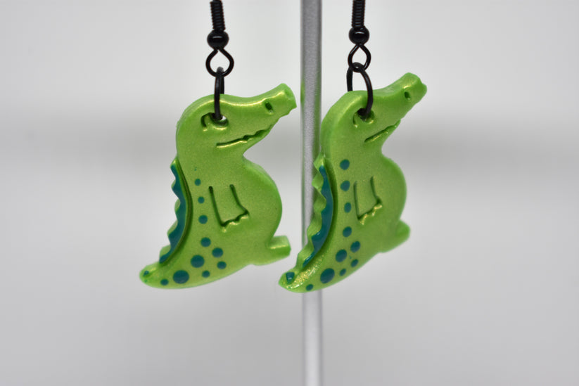 Standing Crocodile earrings 