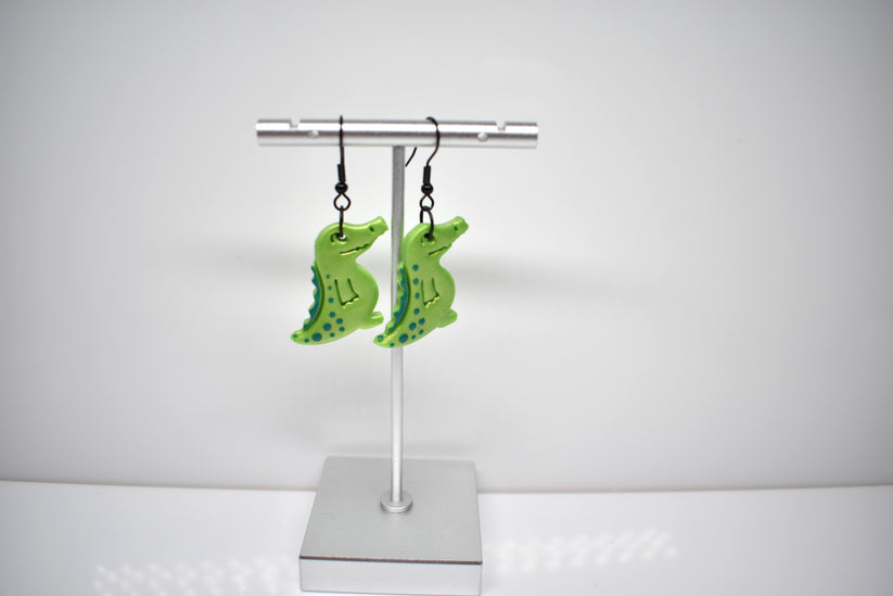 Standing  Crocodile earrings 2