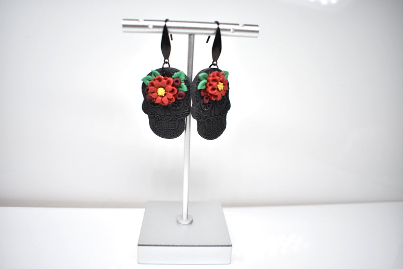 Sugar Skulls burgundy 