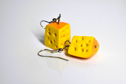 Cheese wedge earrings 
