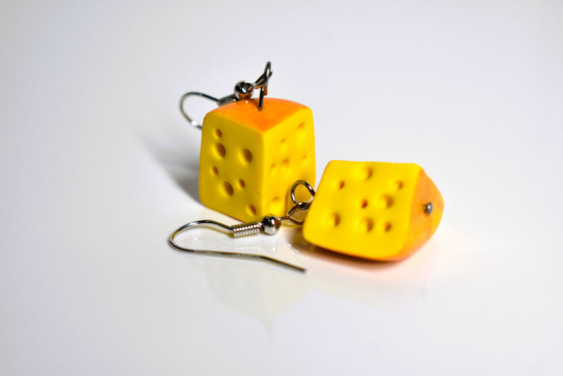 Cheese wedge earrings 