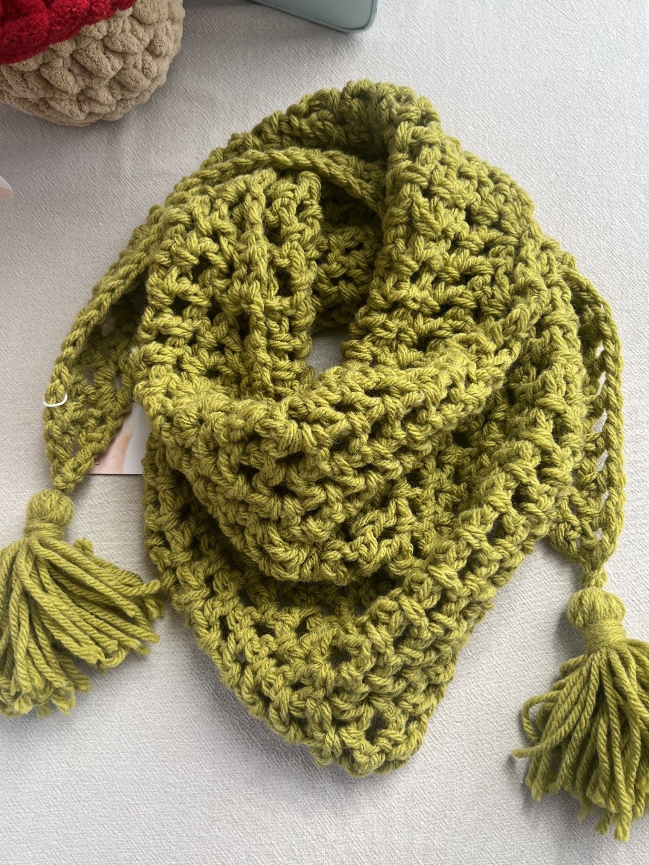Chunky Crochet Triangle scarf