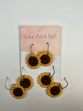 Sunflower Dangle Earrings – Handmade Polymer Clay