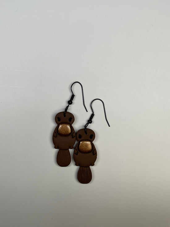 Platypus Earring on Black Hooks 